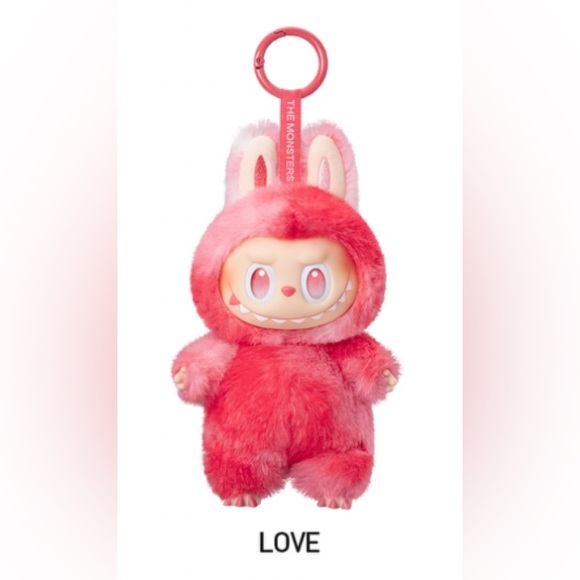 Pop Mart Accessories - NIB Authentic Pop Mart Big Into Energy Love Pink Red Labubu Vinyl Pendant